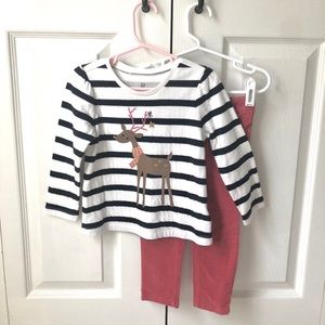 Gap Reindeer Tee with Corduroy Jeggings